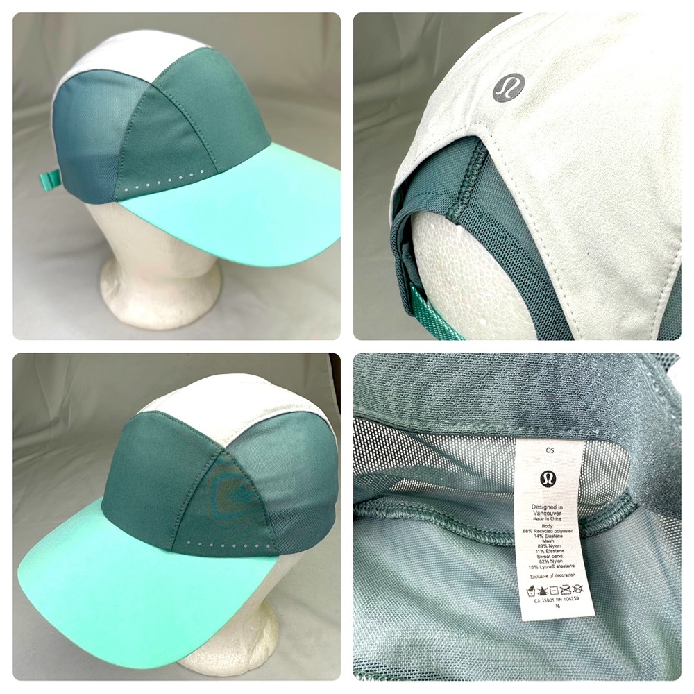 Lululemon Fast Free Run Hat Elite Women's Adjustable Color White Light Blue Teal